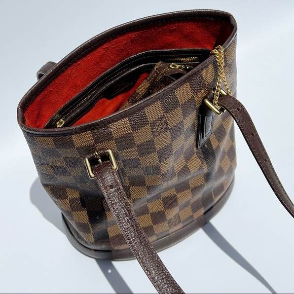 Authentic✅ Louis Vuitton Damier Marais Bucket Shoulder Bag + Zip Pouch - Picture 12 of 12